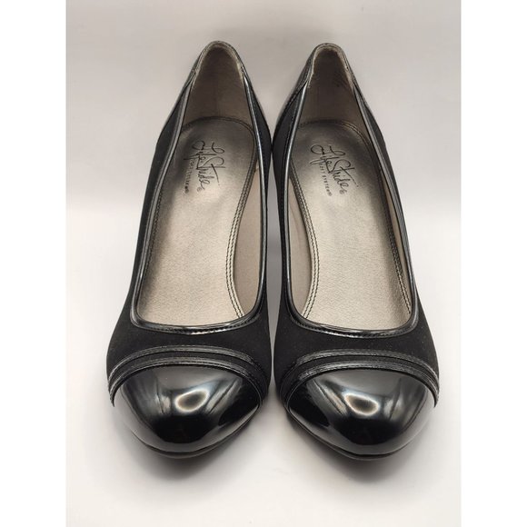 Life Stride Soft System Petunia Sz 11 Blk 3" Heels Patent Heels Toes Rim To Insi - Picture 2 of 9